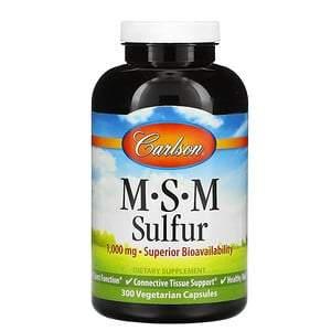 Carlson Labs, MSM Sulfur, 1,000 mg, 300 Vegetarian Capsules - HealthCentralUSA