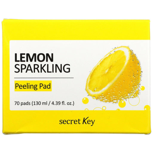Secret Key, Lemon Sparkling Peeling Pad, 70 Pads, 4.39 fl oz (130 ml) - HealthCentralUSA