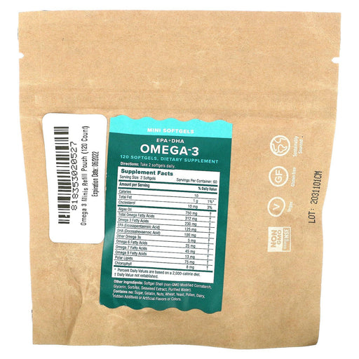 iWi, Omega-3 Mini Refill Pouch, EPA + DHA, 120 Softgels - HealthCentralUSA