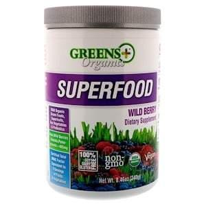 Greens Plus, Organics Superfood, Wild Berry, 8.46 oz (240 g) - HealthCentralUSA