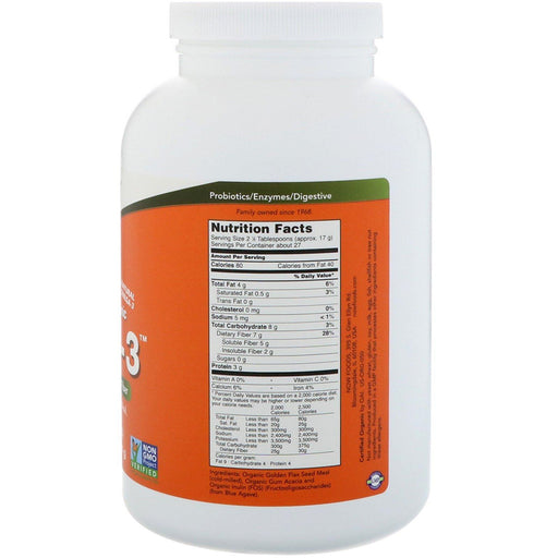 Now Foods, Certified Organic, Fiber-3, Powder, 16 oz (454 g) - HealthCentralUSA
