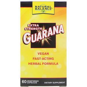 Natural Balance, Guarana, Extra Strength, 60 Vegetarian Capsules - HealthCentralUSA