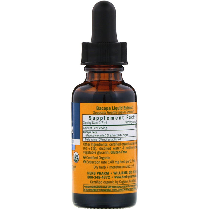 Herb Pharm, Bacopa, 1 fl oz (30 ml) - HealthCentralUSA