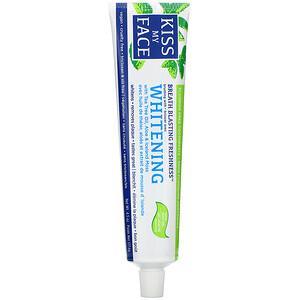 Kiss My Face, Whitening Toothpaste with Tea Tree Oil, Aloe & Iceland Moss, Fluoride Free, Cool Mint Gel, 4.5 oz (127.6 g) - HealthCentralUSA
