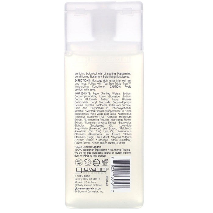 Giovanni, Tea Tree Triple Treat, Invigorating Shampoo, For All Hair Types, 2 fl oz (60 ml) - HealthCentralUSA