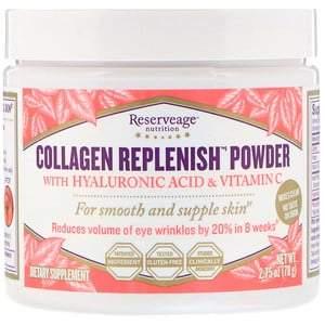 ReserveAge Nutrition, Collagen Replenish Powder with Hyaluronic Acid & Vitamin C, 2.75 oz (78 g) - HealthCentralUSA
