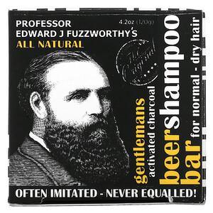 Professor Fuzzworthy's, Gentlemans Beer Shampoo Bar, Activated Charcoal, For Normal - Dry Hair, Minty Rosemary, 4.2 oz (120 g) - HealthCentralUSA