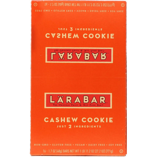 Larabar, The Original Fruit & Nut Food Bar, Cashew Cookie, 16 Bars, 1.7 oz (48 g) Each - HealthCentralUSA