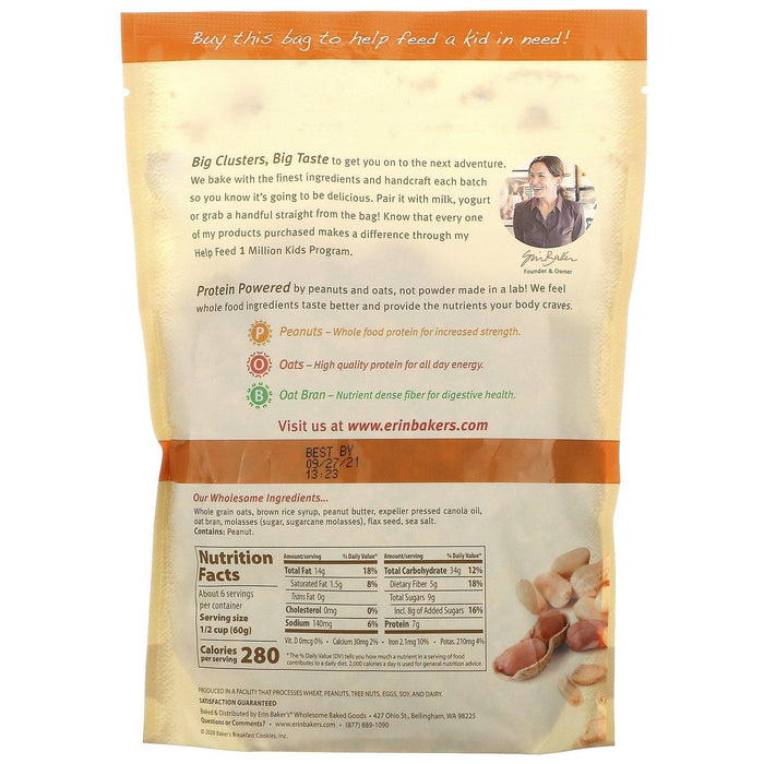 Erin Baker's, Homestyle Granola, Peanut Butter, 12 oz (340 g) - HealthCentralUSA
