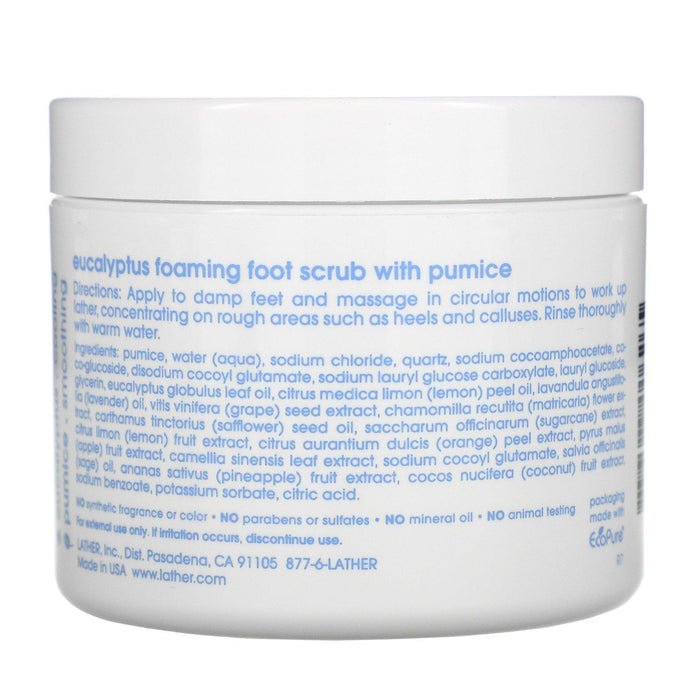 Lather, Eucalyptus Foaming Foot Scrub with Pumice, 4 oz (113 g) - HealthCentralUSA