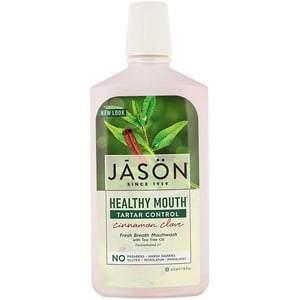 Jason Natural, Healthy Mouth, Fresh Breath Mouthwash, Tartar Control, Cinnamon Clove, 16 fl oz (473 ml) - HealthCentralUSA