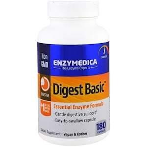 Enzymedica, Digest Basic, Essential Enzyme Formula, 180 Capsules - HealthCentralUSA