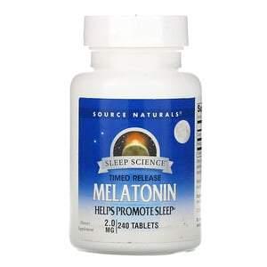 Source Naturals, Melatonin, Timed Release, 2 mg, 240 Tablets - HealthCentralUSA