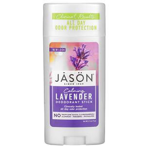 Jason Natural, Deodorant Stick, Calming Lavender, 2.5 oz (71 g) - HealthCentralUSA