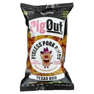 Pigout, Pigless Pork Rinds, Texas BBQ, 3.5 oz (99.22 g) - HealthCentralUSA