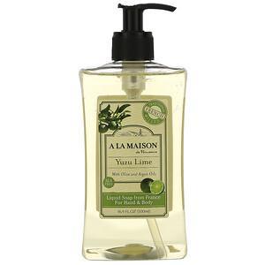 A La Maison de Provence, Hand & Body Liquid Soap, Yuzu Lime, 16.9 fl oz (500 ml) - HealthCentralUSA