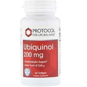 Protocol for Life Balance, Ubiquinol, 200 mg, 60 Softgels - HealthCentralUSA