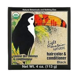 Light Mountain, Natural Hair Color & Conditioner, Black, 4 oz (113 g) - HealthCentralUSA
