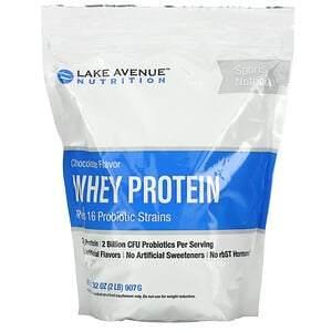 Lake Avenue Nutrition, Whey Protein + Probiotic, Chocolate Flavor, 2 lb (907 g) - HealthCentralUSA