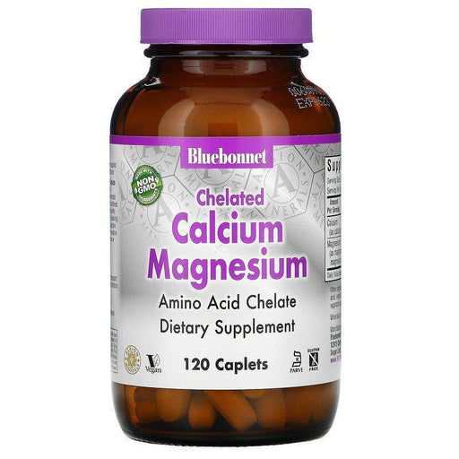 Bluebonnet Nutrition, Chelated Calcium Magnesium, 120 Caplets - HealthCentralUSA