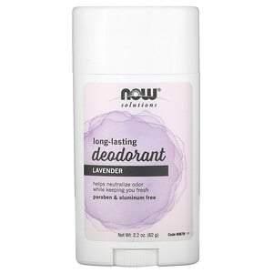 Now Foods, Solutions, Long-Lasting Deodorant Stick, Refreshing Lavender, 2.2 oz (62 g) - HealthCentralUSA
