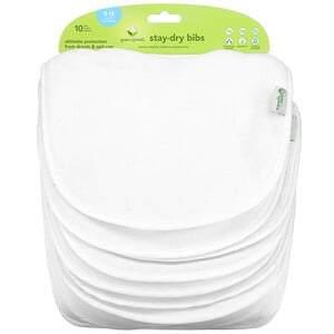 Green Sprouts, Stay Dry Bibs, 3-12 Months, White, 10 Pack - HealthCentralUSA
