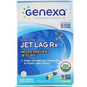 Genexa, Jet Lag Rx, Vanilla Lavender Flavor, 60 Chewable Tablets - HealthCentralUSA