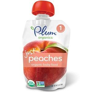Plum Organics, Organic Baby Food, Stage 1, Just Peaches, 3.5 oz (99 g) - HealthCentralUSA
