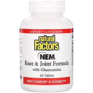 Natural Factors, NEM Knee & Joint Formula with Glucosamine, 60 Tablets - HealthCentralUSA