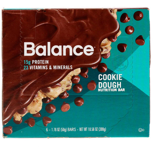 Balance Bar, Nutrition Bar, Cookie Dough, 6 Bars, 1.76 oz (50 g) Each - HealthCentralUSA