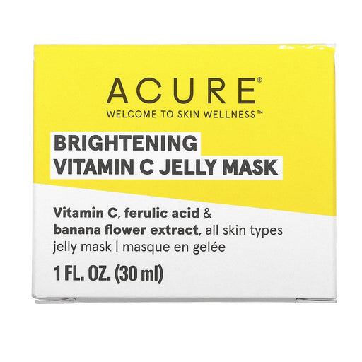 Acure, Brightening, Vitamin C Jelly Beauty Mask, 1 fl oz (30 ml) - HealthCentralUSA