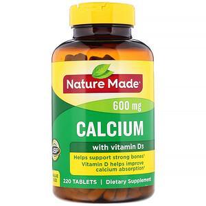 Nature Made, Calcium with Vitamin D3, 600 mg, 220 Tablets - HealthCentralUSA