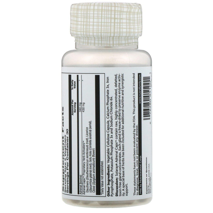 Solaray, Adrenal Caps, 60 VegCaps - HealthCentralUSA