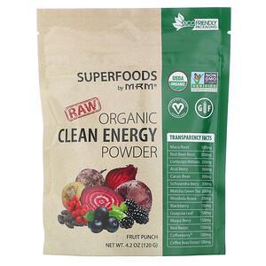 MRM, Raw Organic Clean Energy Powder, Fruit Punch, 4.2 oz (120 g) - HealthCentralUSA