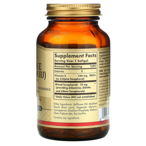 Solgar, Vitamin E, 134 mg (200 IU), 100 Vegetarian Softgels - HealthCentralUSA