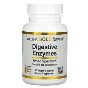 California Gold Nutrition, Digestive Enzymes, Broad Spectrum, 90 Veggie Capsules - HealthCentralUSA