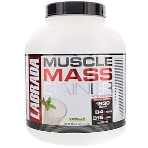 Labrada Nutrition, Muscle Mass Gainer with Creatine, Vanilla, 6 lbs (2722 g) - HealthCentralUSA