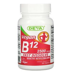 Deva, Vegan B12, 2,500 mcg, 90 Tablets - HealthCentralUSA