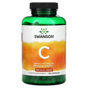 Swanson, Vitamin C With Rose Hips, 500 mg, 250 Capsules - HealthCentralUSA