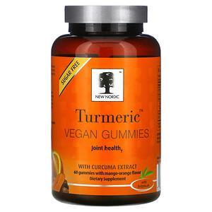 New Nordic, Turmeric Vegan Gummies with Curcuma Extract, Mango-Orange, 60 Gummies - HealthCentralUSA