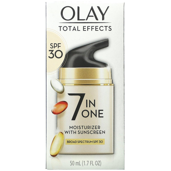 Olay, Total Effects, 7-in-One Moisturizer with Sunscreen, SPF 30, 1.7 fl oz (50 ml) - HealthCentralUSA