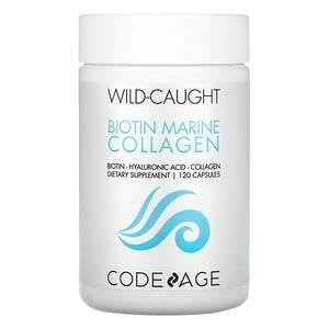 CodeAge, Wild Caught, Biotin Marine Collagen, 120 Capsules - HealthCentralUSA