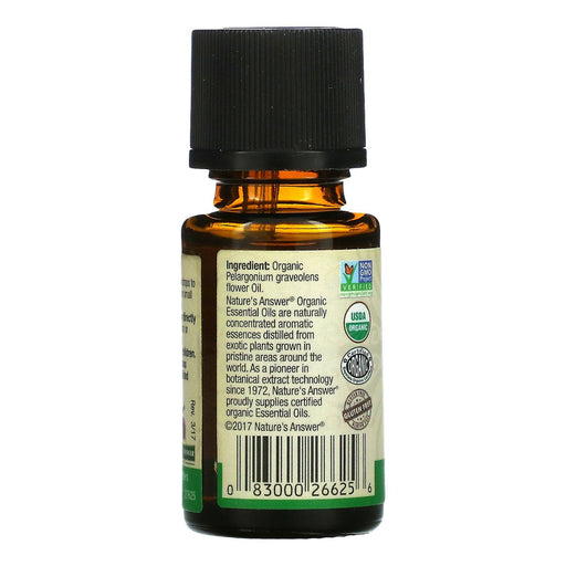 Nature's Answer, Organic Essential Oil, 100% Pure, Geranium, 0.5 fl oz (15 ml) - HealthCentralUSA