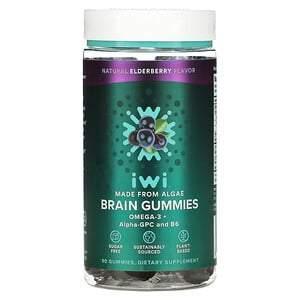 iWi, Brain Gummies, Omega-3 + Alpha-GPC And B6, Natural Elderberry, 90 Gummies - HealthCentralUSA