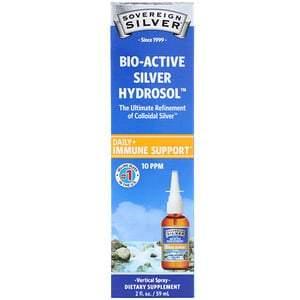 Sovereign Silver, Bio-Active Silver Hydrosol, Vertical Spray, 10 ppm, 2 fl oz (59 ml) - HealthCentralUSA
