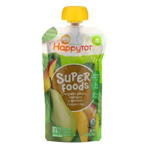 Happy Family Organics, HappyTot, SuperFoods, Organic Pears, Mangos & Spinach + Super Chia, 4.22 oz (120 g) - HealthCentralUSA
