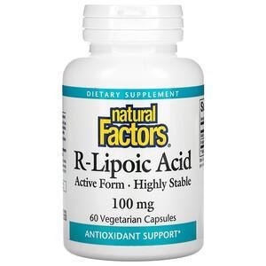 Natural Factors, R-Lipoic Acid, 100 mg, 60 Vegetarian Capsules - HealthCentralUSA