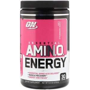 Optimum Nutrition, ESSENTIAL AMIN.O. ENERGY, Juicy Strawberry Burst, 9.5 oz (270 g) - HealthCentralUSA