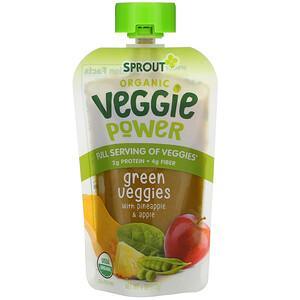 Sprout Organic, Veggie Power, Green Veggies with Pineapple & Apple, 4 oz (113 g) - HealthCentralUSA