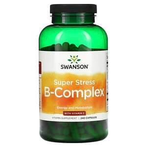 Swanson, Super Stress B-Complex With Vitamin C, 240 Capsules - HealthCentralUSA
